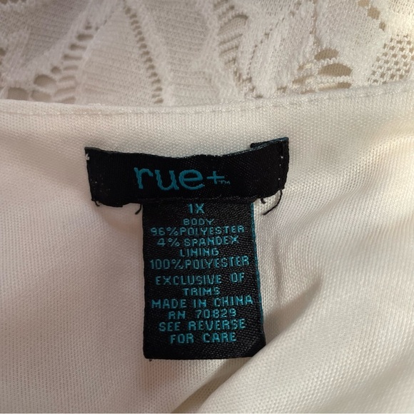 Rue+ beige Lace Cold-Shoulder Elastic Waist Lined Jumpsuit Romper size XL - Picture 5 of 5